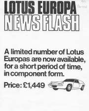 Lotus Europa News Flash ad