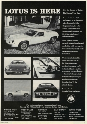 Lotus is Here Europa Twin Cam ad
